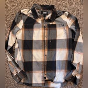 Alaskan Hardgear Plaid Button Down Shirt in Black and Tan